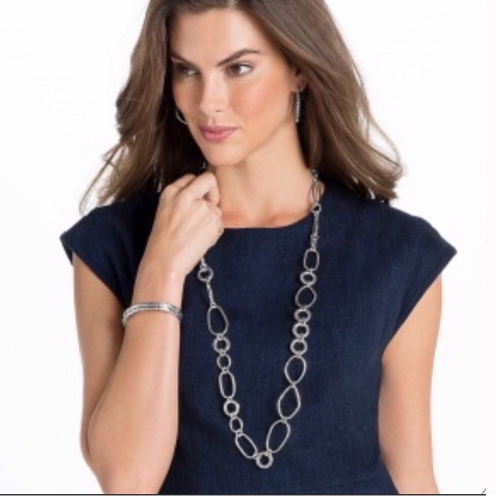 Brighton Pebble Link Silver Necklace